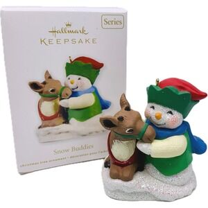 Hallmark‎ SNOW BUDDIES Series #14 Keepsake Ornament 2011 Snowman Reindeer
